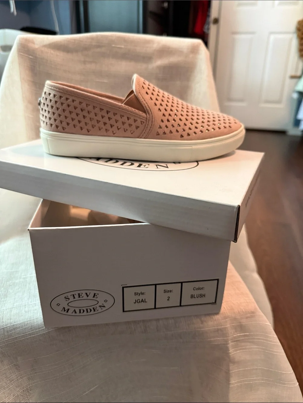 Steve Madden Blush Perforated Slip-On Sneakers